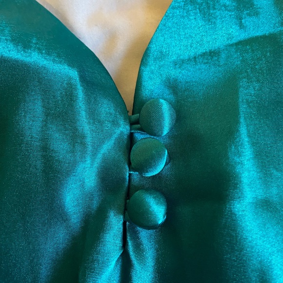 FREDDRICKS OF HOLLYWOOD- Turquoise silky mini dress! - Picture 2 of 5